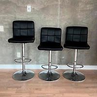Heavenly Collection Leather Adjustable Stool for Dining Area Set of 2
