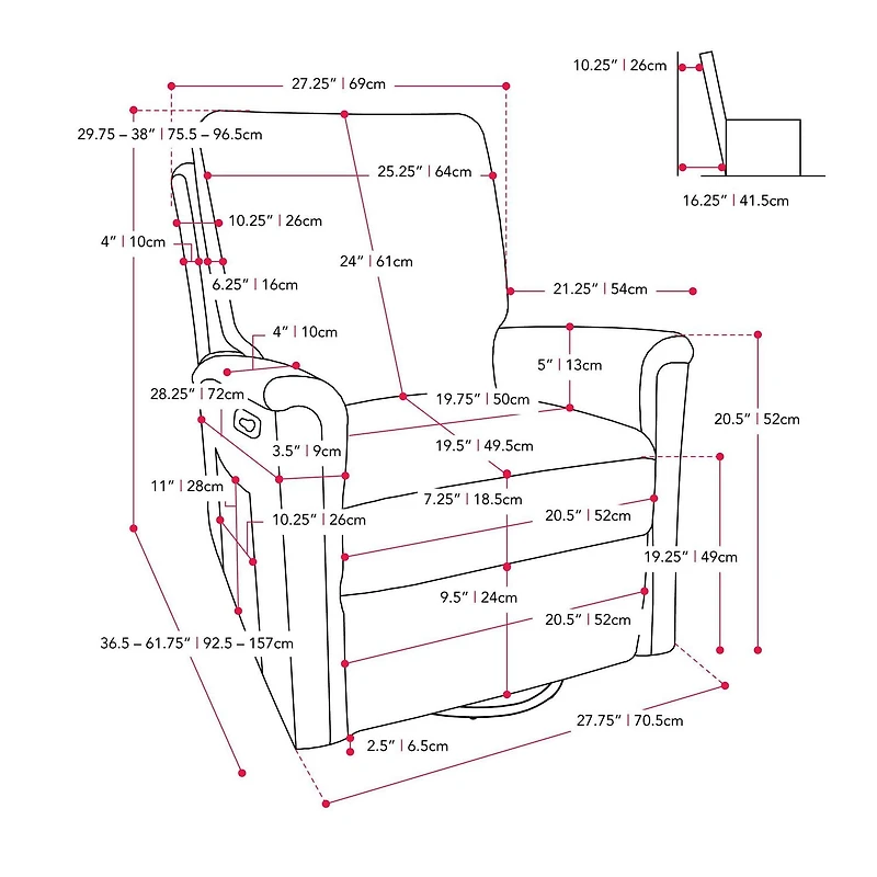 Fauteuil inclinable manuel pivotant CorLiving Jasmine en tissu bouclé blanc, rembourré et moelleux