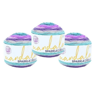 Lion Brand Mandala® Sparkle Yarn #3 Light/DK Yarn 100g/300m 3-Pack