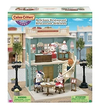 Town Series Delicious Restaurant Calico Critters, Ensemble de jeu de maison de poupée tendance avec meubles et accessoires