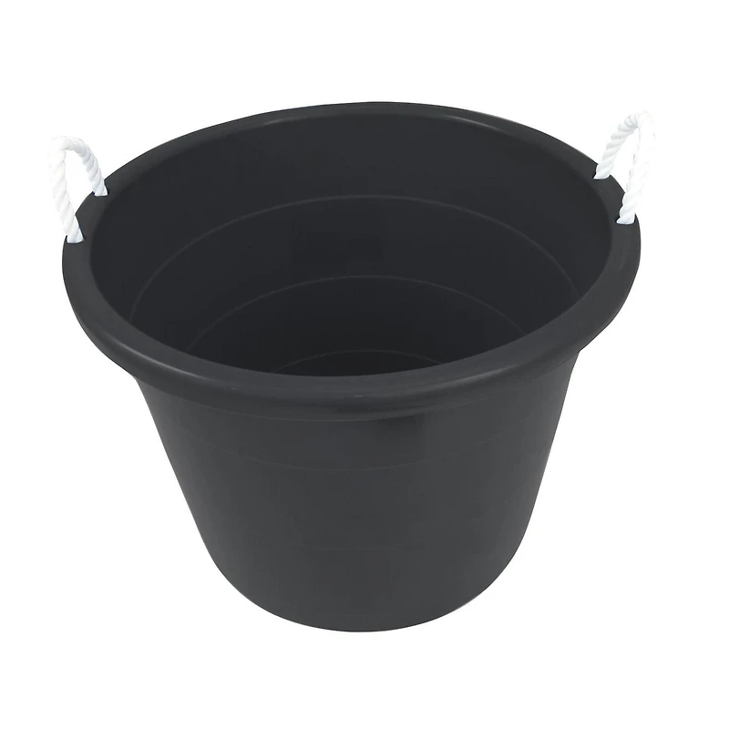 Baignoire à poignée Homz® de 17 gallons avec corde, noir