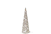 Led White and Gold Paper Cone Tree Small 15.75"