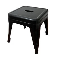 Homeworks 12" Black Metal Stool – Backless, 1-Pack, Indoor/Outdoor Use, Load Capacity of 330 lbs