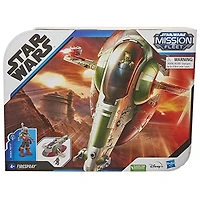 Star Wars Mission Fleet, Attaque de vaisseau stellaire, Boba Fett et vaisseau, figurine et véhicule, dès 4 ans