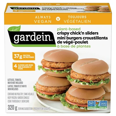 Mini burgers végé poulet Gardein sans viande 320 g