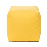 Pouf Gouchee Home Cube Soleil d'extérieur/d'intérieur jaune – Pouf cube imperméable rembourré de billes de polystyrène, siège moderne et léger pour terrasse, patio ou salon