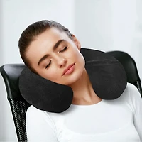 COUSSIN DE VOYAGE GONFLABLE EN POLAIRE AVEC MASQUE POUR LES YEUX  TRAVEL SMART