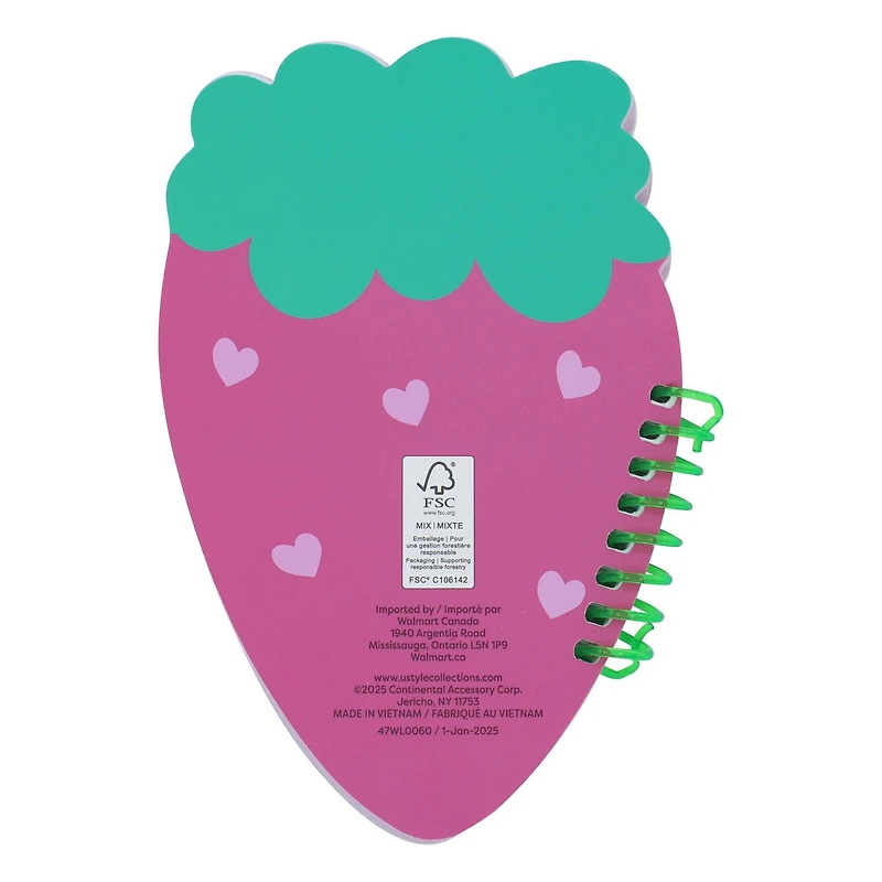 U Style Mini Notepad, 50 Sheets - Strawberry