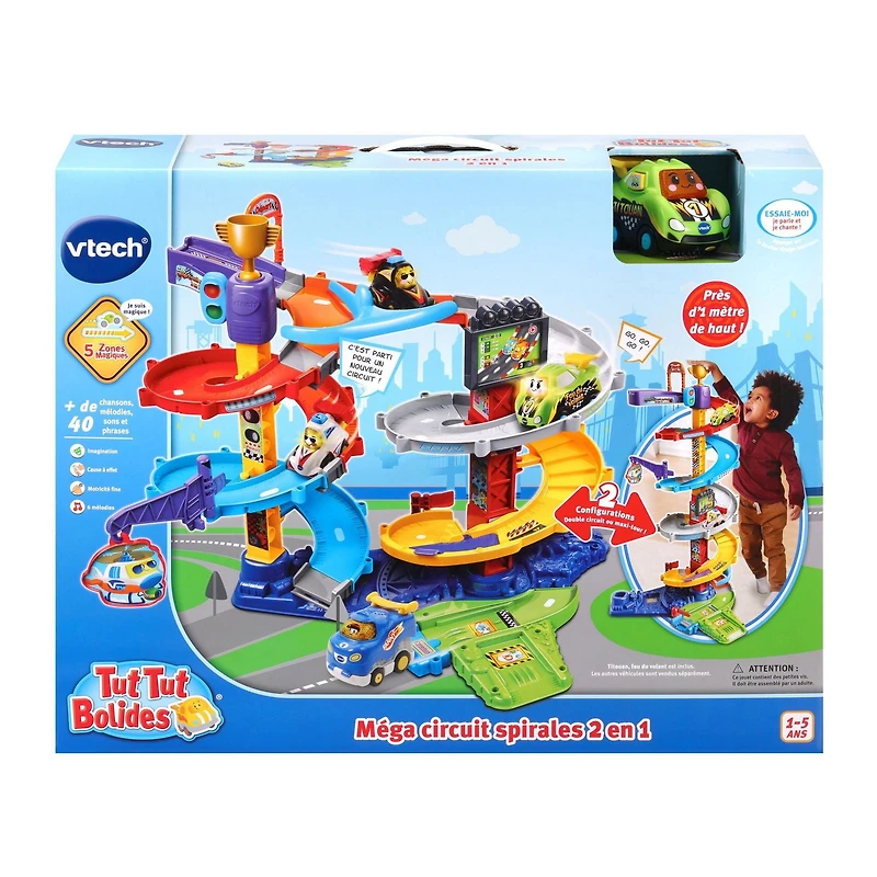 VTech Tut Tut Bolides Méga circuit spirales 2 en 1 - Version française