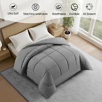 Couette Synthétique à Garnissage Élevé Swift Home, Literie Ultra Douce Toutes Saisons Hypoallergénique, Simple, Gris Clair