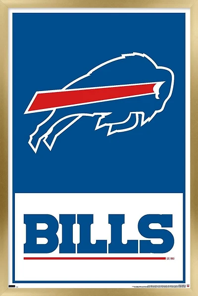 NFL Buffalo Bills - Logo 21 Wall Poster, 14.725" x 22.375" Framed