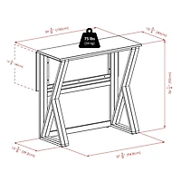 Winsome Harrington 3-Piece Drop Leaf High Table, 2 - 24" Cushion Saddle Seat Stools - 94345