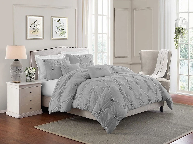 Ensemble de couvre-lit floral froncé
