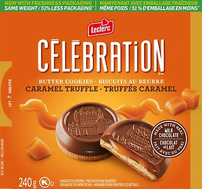 BISCUIT CHOC. LAIT.TRUFF. CARA. 240G EACH BOX