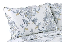 Marina Decoration Rich Printed Stitching Coverlet Bedspread Ultra Soft Bedding Summer Quilt Set with Quilted Sham, Classic Blue Yellow Paisley Pattern