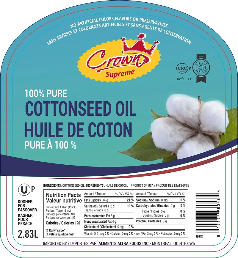 Crown Supreme L - Oil Cottonseed KFP 2.83L