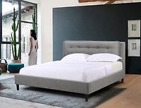 Jason King Platform Bed, Grey