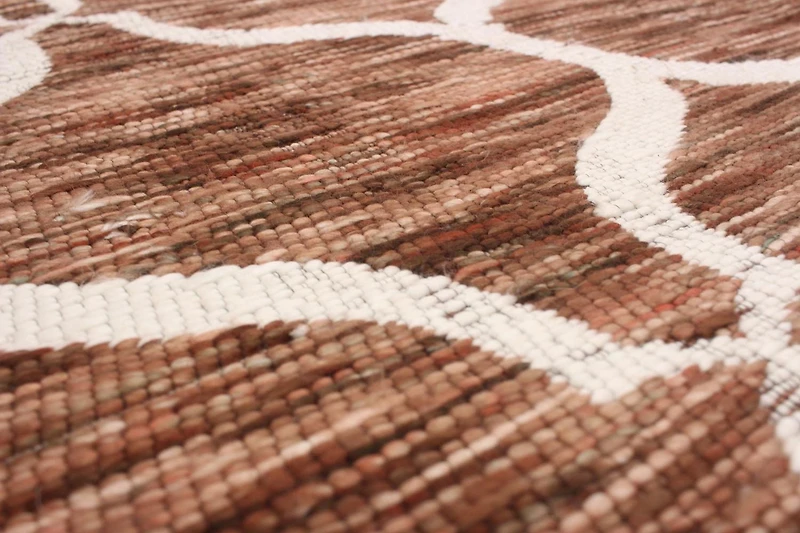 ECARPETGALLERY 5'1" x 6'10" Contemporary Collage Handmade Area Rug for Living Room, Dining Room and Bedroom in Brown