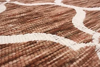 ECARPETGALLERY 5'1" x 6'10" Contemporary Collage Handmade Area Rug for Living Room, Dining Room and Bedroom in Brown