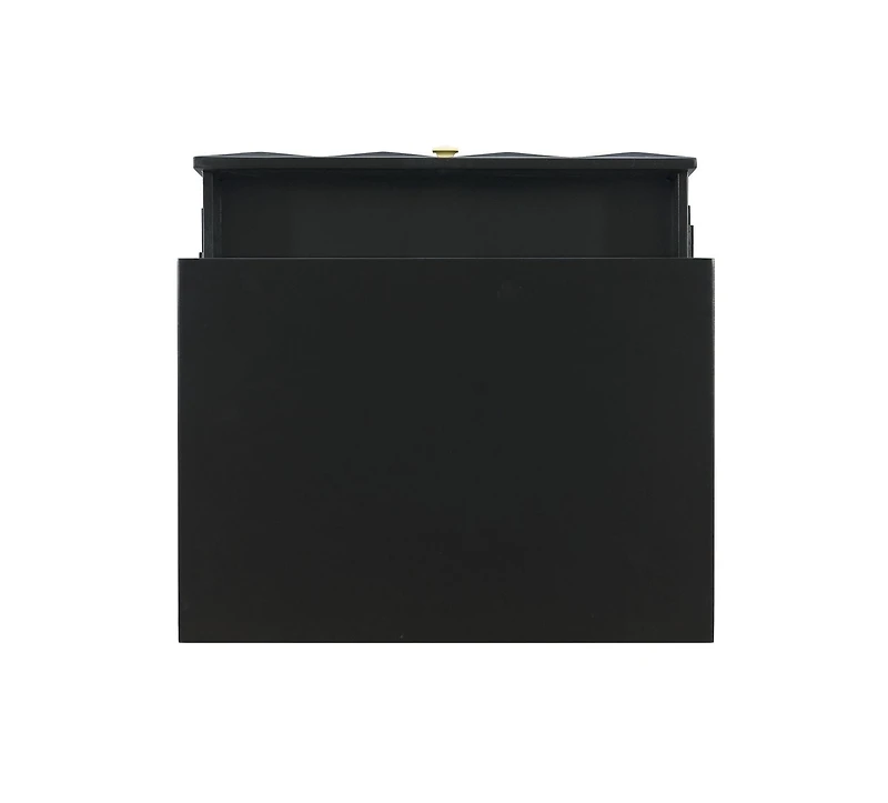 Table de chevet géométrique à deux tiroirs, noir