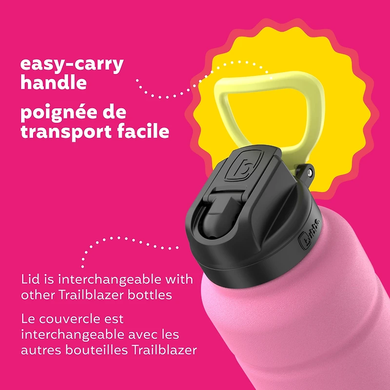 Bouteille d’eau en acier inoxydable Trailblazer bubba avec paille - 1,18 l (40 oz), isolation sous vide, couvercle avec paille, azalée 1 unité