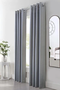 Loft Living Maria, filtrant la lumière panneau de rideau à œillets faux lin texturé 52" x 84", blanc