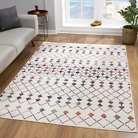 Rug Branch Savannah Boho Indoor Area Rug, Beige Blue, Modern - Living Room, Bedroom, Dining Room, and Kitchen