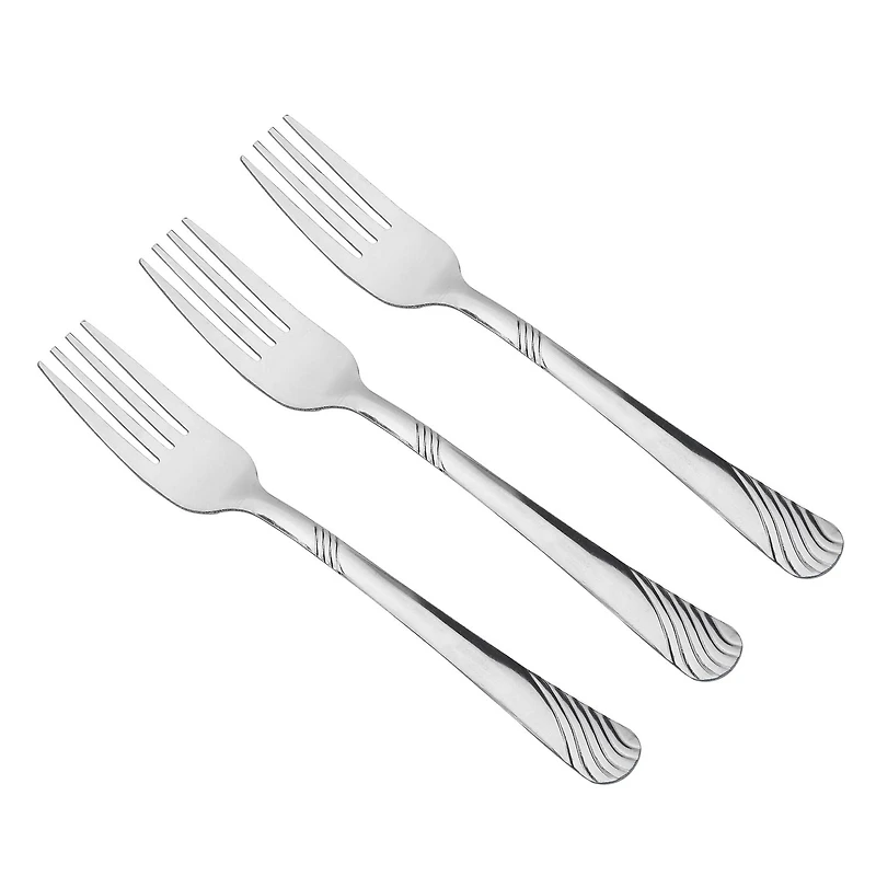 Fourchettes à dîner à motif tourbillon Mainstays, 3 pièces, argent