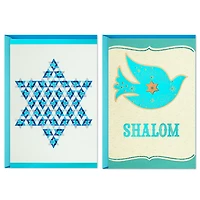 Hallmark Tree of Life Pack of 2 Hanukkah Cards (Shalom, Star of David)