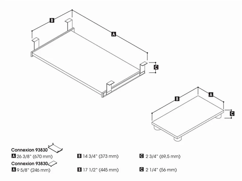 Bestar Connexion Tablette pour clavier