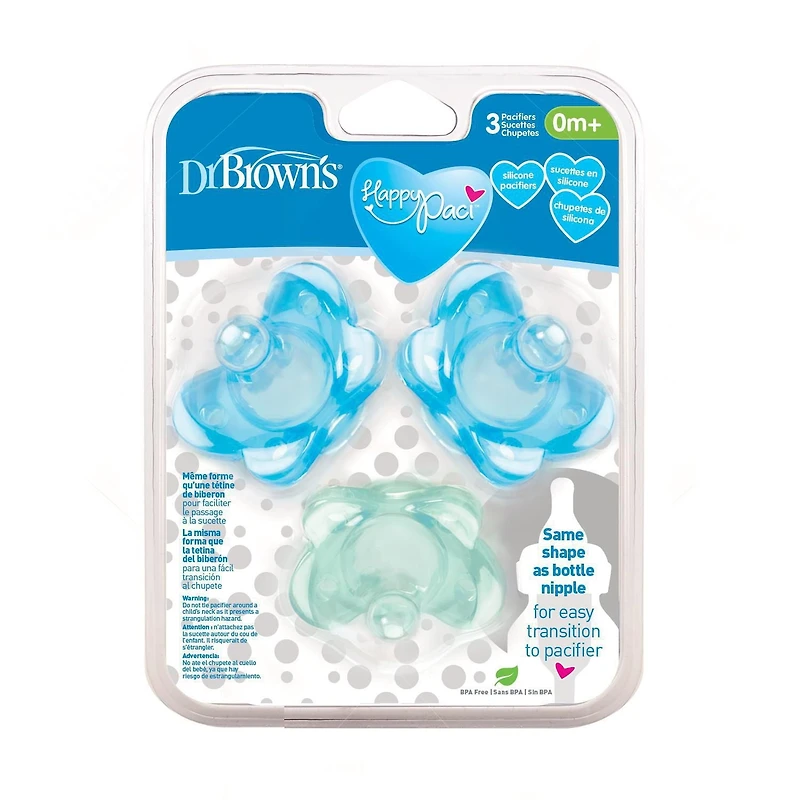 Dr. Brown's HappyPaci 100% Silicone Pacifier - 3 pack