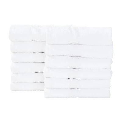 Fabstyles Lot de 12 serviettes pour le visage de qualité supérieure, gant de toilette doux et absorbant pour un usage quotidien, 35,6 x 35,6 cm, serviettes de luxe en coton