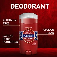 Old Spice Aluminum Free Deodorant for men, 24/7 Odor Protection, Captain with Bergamot Scent, 85g