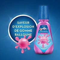 Rince-bouche anticarie au fluorure Crest pour enfants, saveur Explosion de gomme balloune 500 ml