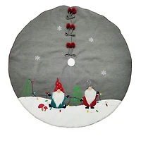 Holiday Time MDN 48 inches Gnomes tree skirt - Grey
