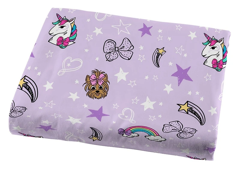 Jojo Siwa Éclat Brillance Ensemble de Draps 4-Pièces pour Lit 2 Places, 100% Polyester. Pour Lit 2 Places