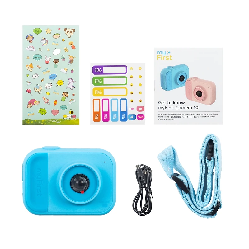 myFirst Camera 10 - New Kids' Digital Mini Camera, 5MP, Micro SD Card, Tripod Screw - Blue
