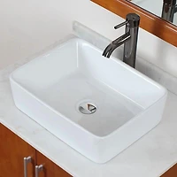 American Imaginations AI-33789 18,75 pouces Au-dessus du navire blanc de compteur de W pour le perçage de bâti de plate-forme de bâti de plate-forme