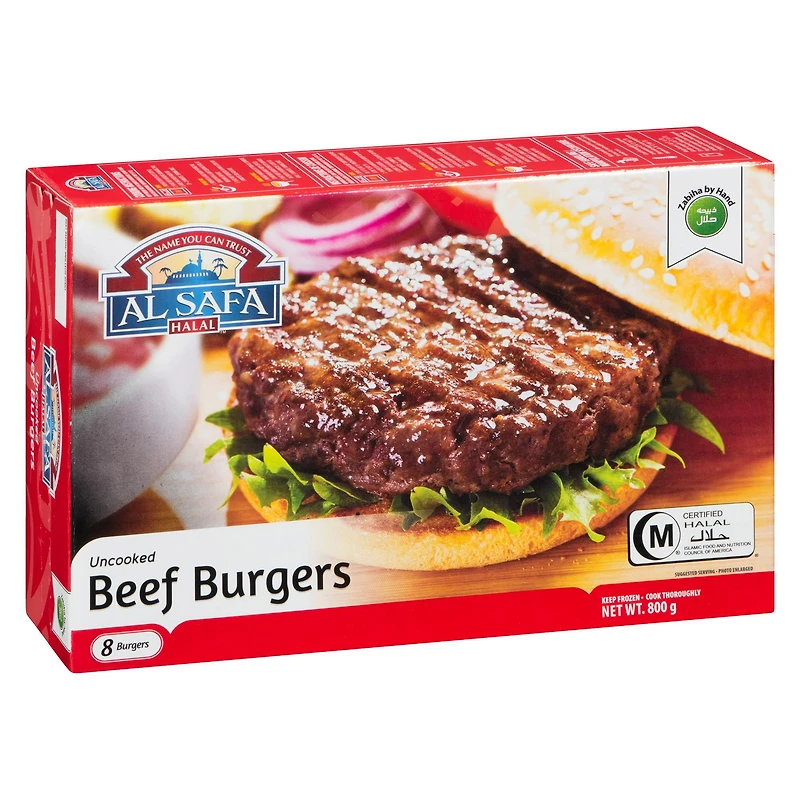Burgers de boeuf cru Al Safa Halal 800g