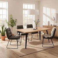 Homy Casa - Ensemble de 4 chaises de salle à manger rembourrées, dossier incurvé et pieds robustes antirouille