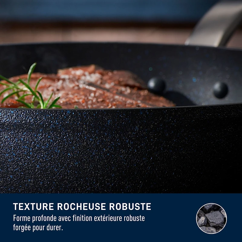 T-fal Stone Shield 5 Qt / 11.8" Jumbo Cooker with DefenseShield™ Technology, 6-Multilayer construction, robust stone texture, dishwasher and oven-safe