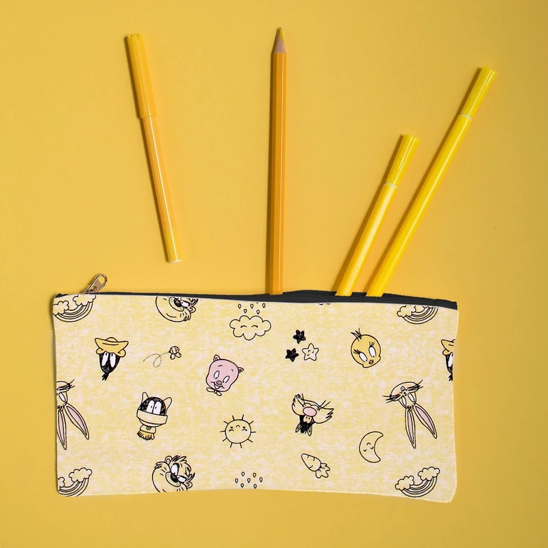 Fabric Creations Yellow with Bugs Bunny and Looney Toon Heads Cotton Fabric by the Metre