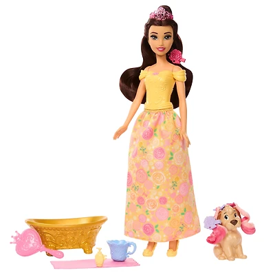 Disney-Coffret Princesse Belle et son chien à toiletter-avec baignoire