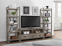 Topline Home Furnishings Meuble de télévision gris rustique