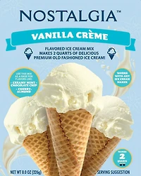 Mélange à crème glacée Nostalgia 2-Quart Premium, Vanille (1paquet)