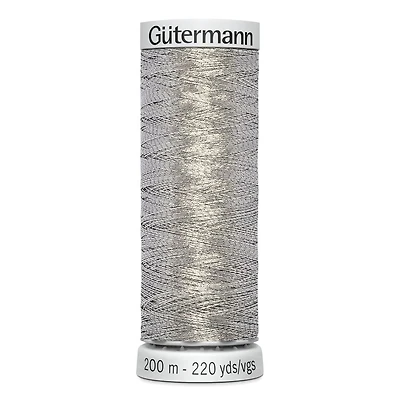 GÜTERMANN Dekor Metallic Thread, 200m, Strong & Versatile for Embroidery, 200 m / 219 yds