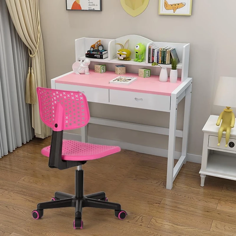 Homylin Chaise de bureau à domicile pour adolescents garçons filles, chaise de travail pivotante à 360 degrés, jolie chaise de bureau d'étude avec dossier bas en PP respirant