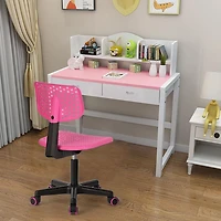 Homylin Chaise de bureau à domicile pour adolescents garçons filles, chaise de travail pivotante à 360 degrés, jolie chaise de bureau d'étude avec dossier bas en PP respirant