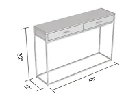 Safdie & Co. Console Table 48L Brown Reclaimed Wood 2 Drawers Black Metal