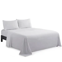 Literie Marina Decoration, 600 fils au pouce carré, ultra douce, à poches profondes, en coton percale à fibres longues, toutes saisons, couleur blanche